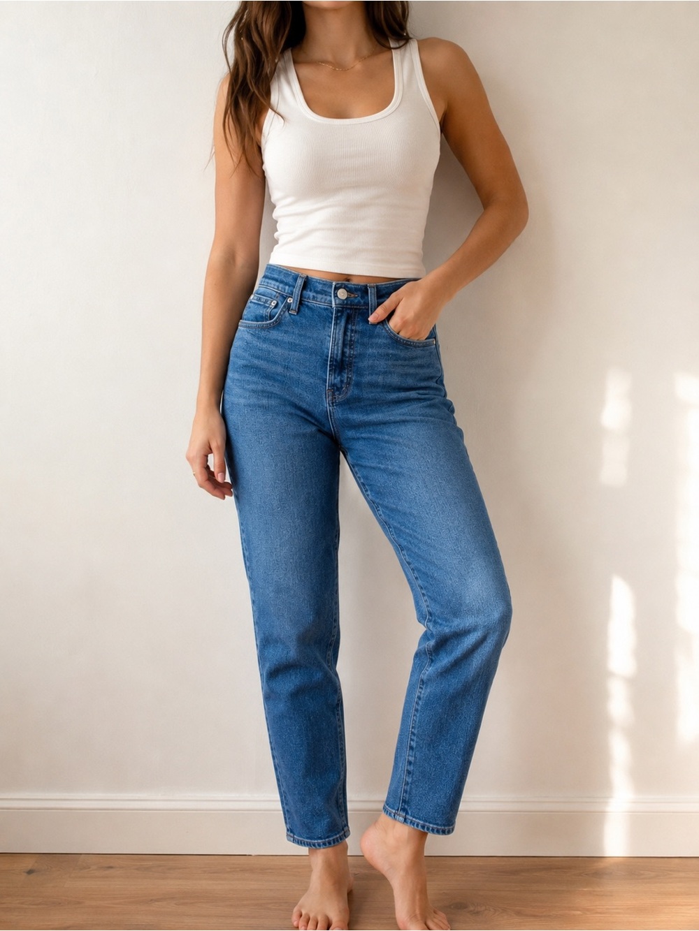 Madewell The Perfect Vintage Jean High Rise Tapered Leg 28T Tall Medium Blue